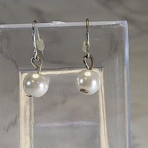 Pearl imitation round drop earrings
